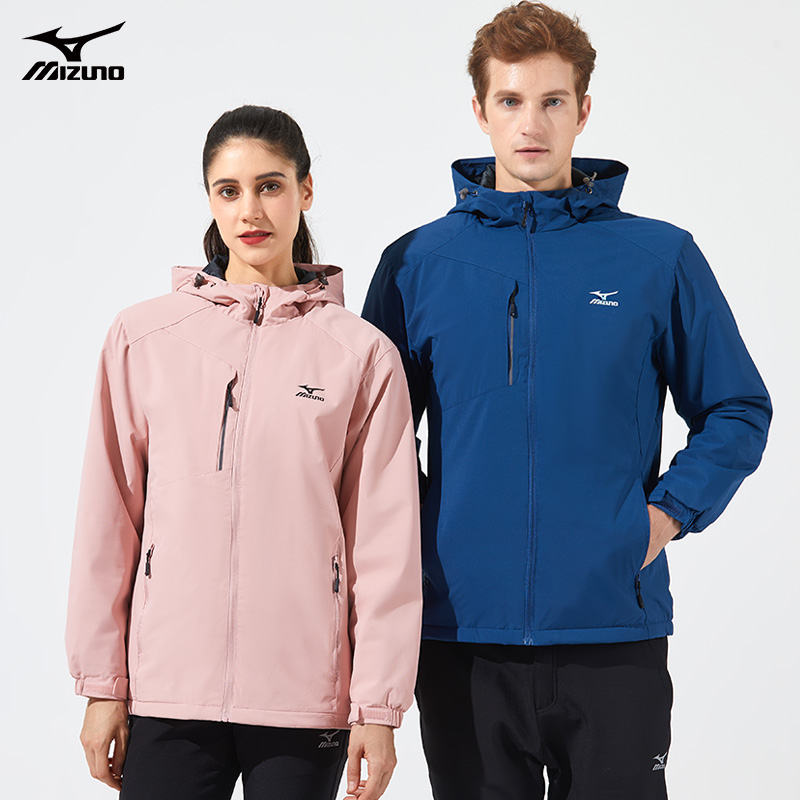 Mizuno/美津浓加绒软壳衣男女士秋冬季户外夹克防风防水冲锋外套-图1