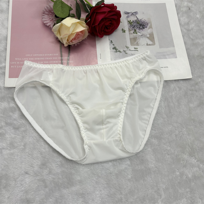 外贸日单新款超薄丝滑冰丝弹力柔软贴身面料男式日常舒适花边内裤 - 图0