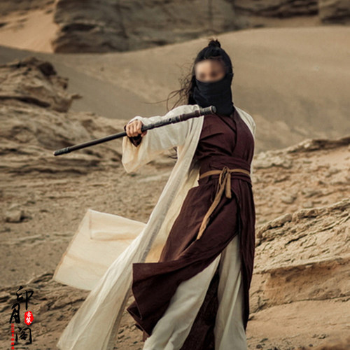 影视装新款棉麻武侠女侠古装汉服女古装刺客装影楼主题写真演出服 - 图0