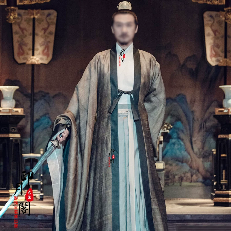 Кинематографический костюм Da Song Palace слова того же стиля министров времен династии Сун, чиновники и служащие, рабочие, рубашки с большими рукавами, хлопковый и лен платье