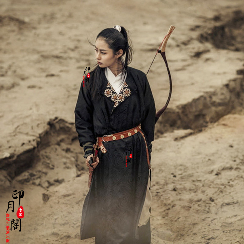 影视汉服唐朝魏晋风破旧棉麻女侠客剑客服沙漠骑马侠女古装演出服_虎窝淘