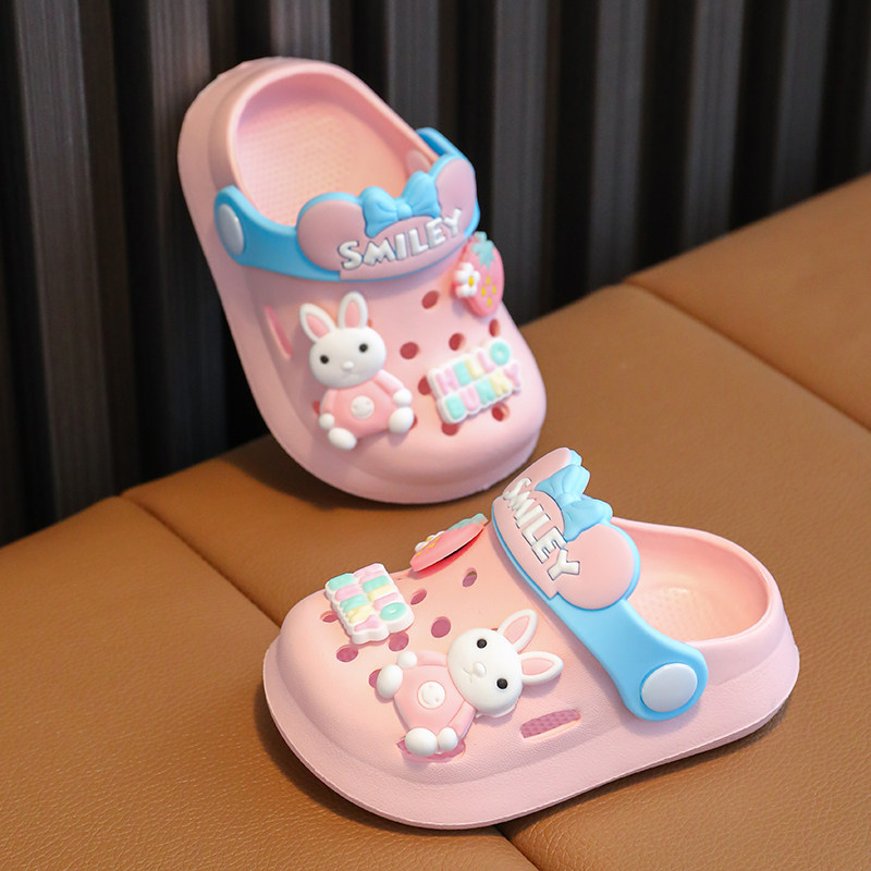 儿童凉拖鞋男童夏季女中小童宝宝室内软底1-9防滑卡通3包头洞洞鞋,淘宝优惠券,粉丝福利购,淘宝优惠卷
