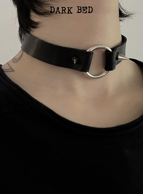 恶魔铆钉双尖钉个性圆环项圈PU皮质脖圈chocker朋克摇滚亚文化饰