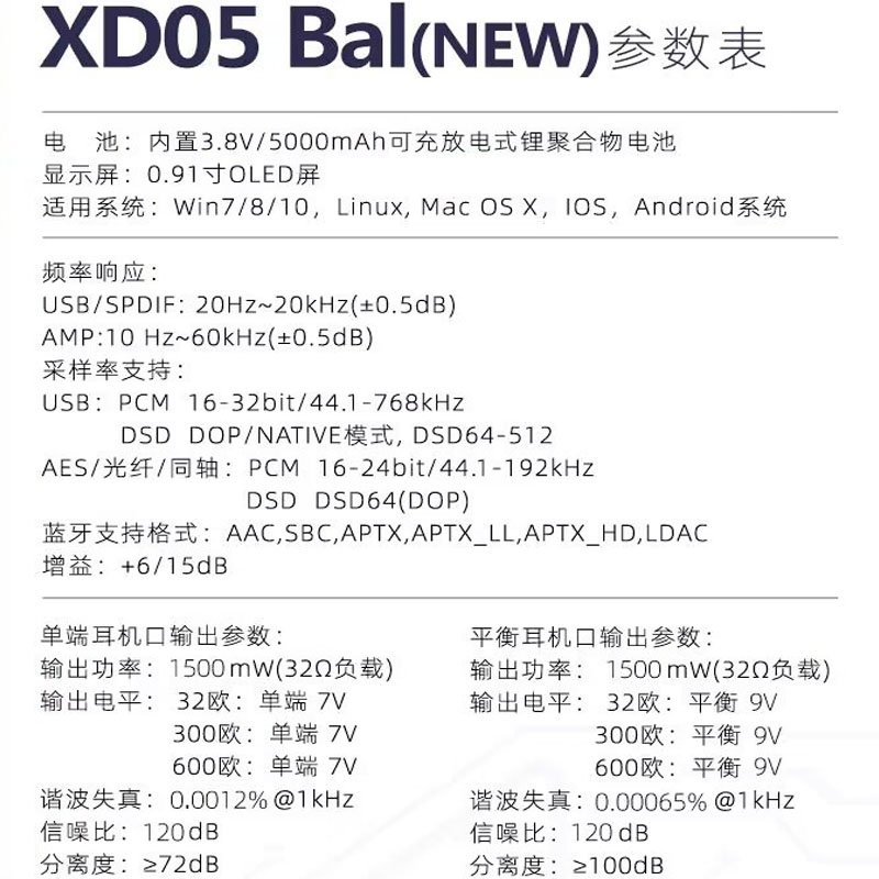 乂度xDuoo XD05Bal蓝牙解码耳放CP版x度手机便携HiFi解码器plus2