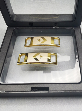 新款威五角星黑色鞋带扣休闲布鞋