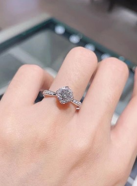 莫桑石戒指求婚戒灿若星辰纯银女璀璨星河时尚礼物礼品