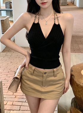辣妹风挂脖露背显瘦领带夹