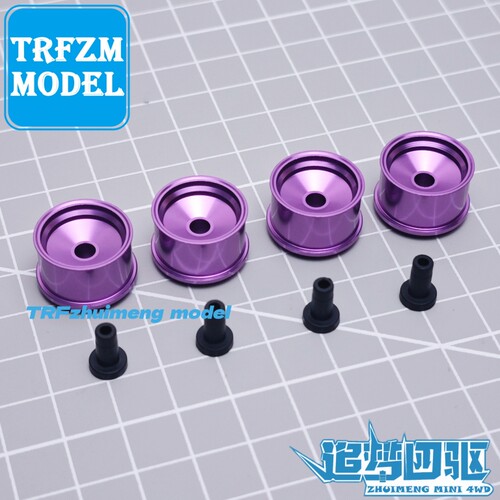 迷你四驱车配件 彩色小径 铝合金轮毂 前窄后宽 小口径轮毂 - 图3