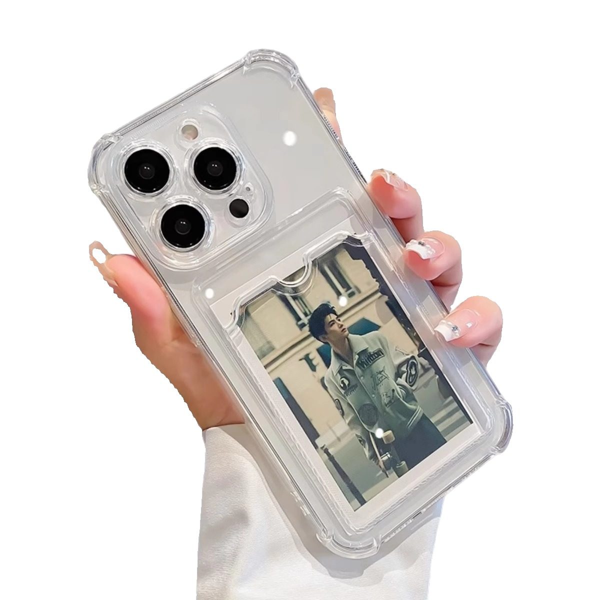 透明卡套diy放打印照片适用苹果15/14promax手机壳11新款iphone13情侣男女款max硅胶防摔xr高级感软12保护78p