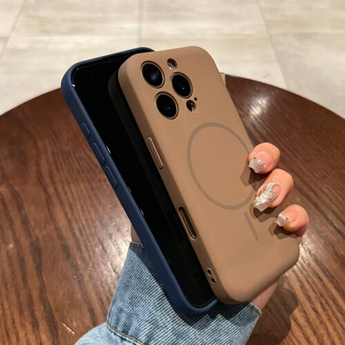 高级感适用苹果15手机壳磁吸iPhone16promax磨砂13/14p肤感肥皂tpu纯色12promax简约17全包15pro防摔保护软套 - 图2