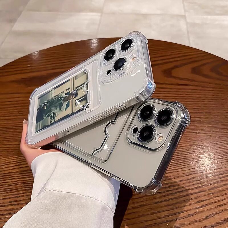 透明卡套diy放打印照片适用苹果15/14promax手机壳11新款iphone13情侣男女款max硅胶防摔xr高级感软12保护78p