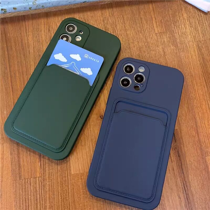 简约磨砂纯色卡套14pro适用13promax苹果11手机壳iphone12新款15硅胶xr创意情侣男8plus女7全包防摔可放照片