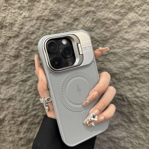 镜头翻盖支架适用苹果16promax手机壳iPhone13pro磨砂防摔11软硅胶12高级感14promax闪电超薄15pro磁吸保护套 - 图3
