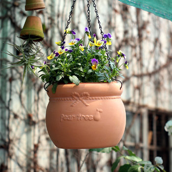 ປະດິດສ້າງ breathable ດິນເຜົາ hanging pot balcony ສວນ hanging wall hanging spider orchid ງ່າຍດາຍ succulent ພືດ poty potery ດອກສີແດງ