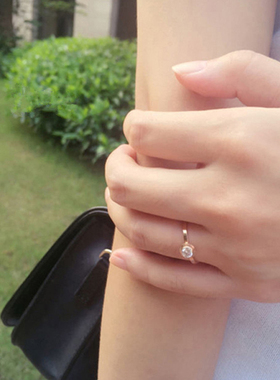 新款日韩潮学生钛钢镀仿真钻戒