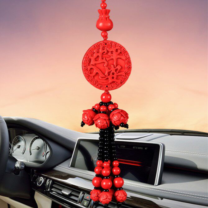 Car cinnabar exquisite pendant double-sided pendant in car