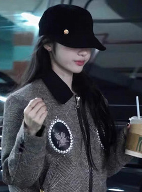 韩版防晒显脸小褶皱马术帽女款