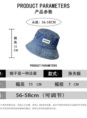 出游牛仔女春秋宽檐渔夫帽可调节