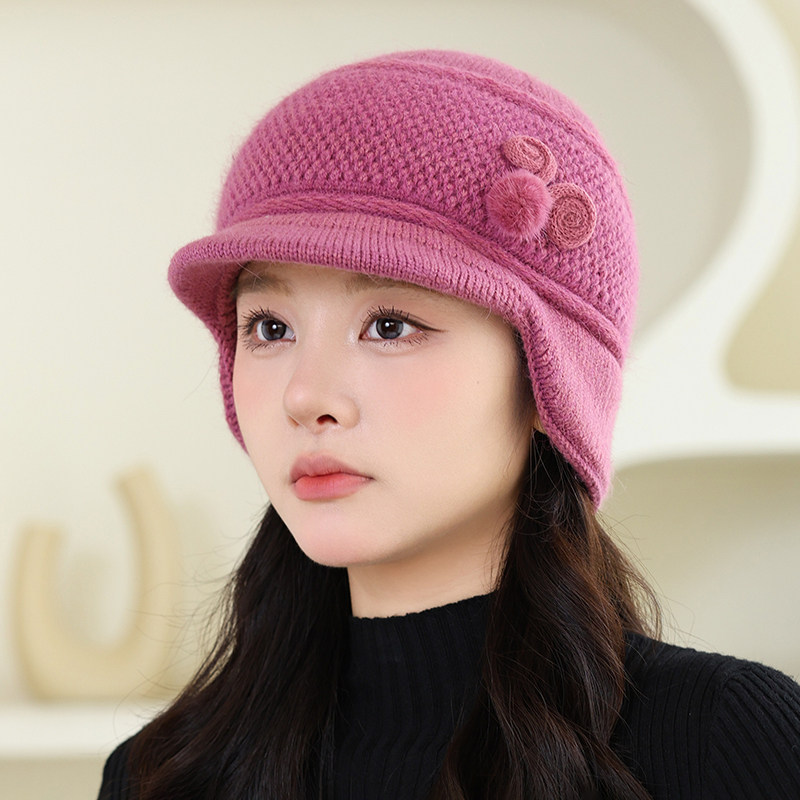 2025年秋冬季新款护耳保暖针织毛线帽子女东北防寒中老年妈妈帽子,淘宝优惠券,粉丝福利购,淘宝优惠卷