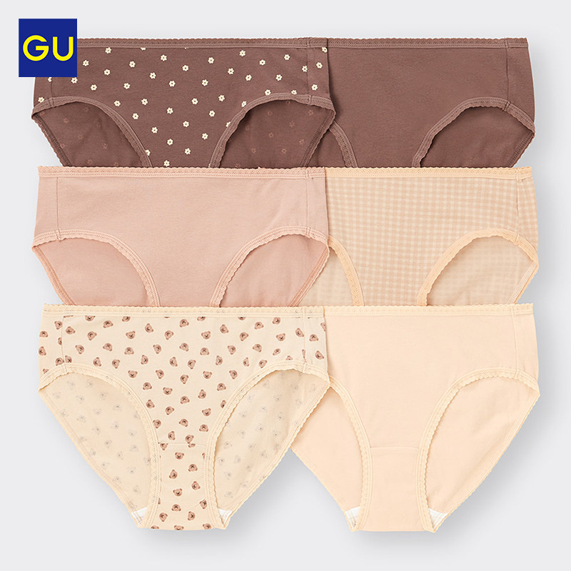 GU极优 女装内裤(6件装) 柔软舒适弹性面料三角内裤348948/351223