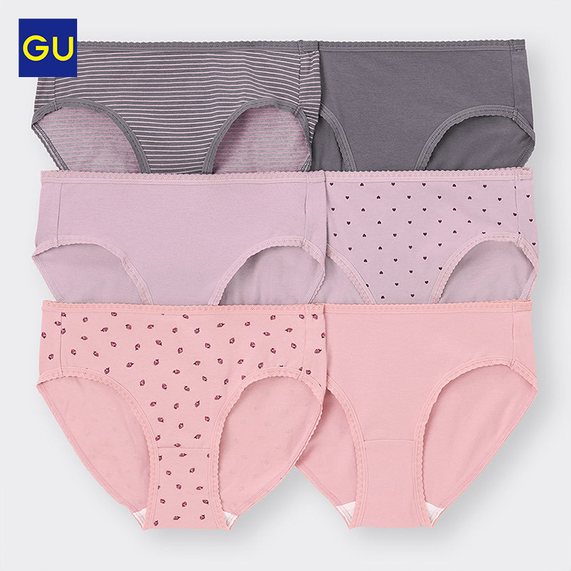 GU极优 女装内裤(6件装) 柔软舒适弹性面料三角内裤348948/351223