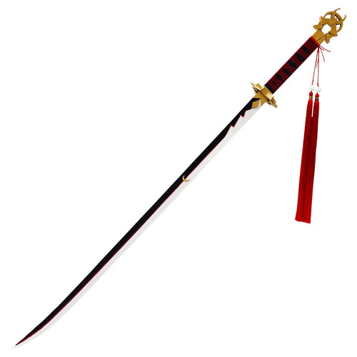 阴阳师 天剑韧心sp鬼切cos道具服 武器刀 奶切 送流苏+角 木质 - 图3