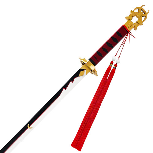 阴阳师 天剑韧心sp鬼切cos道具服 武器刀 奶切 送流苏+角 木质 - 图1