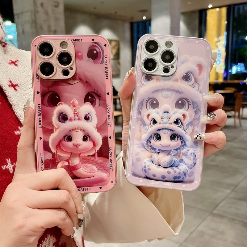 21plus20苹果16女SamsungS24fe蛇年06可爱13三星S25手机壳S22ultra新年s23u男a54过年53加case52适用42玻璃73 - 图0