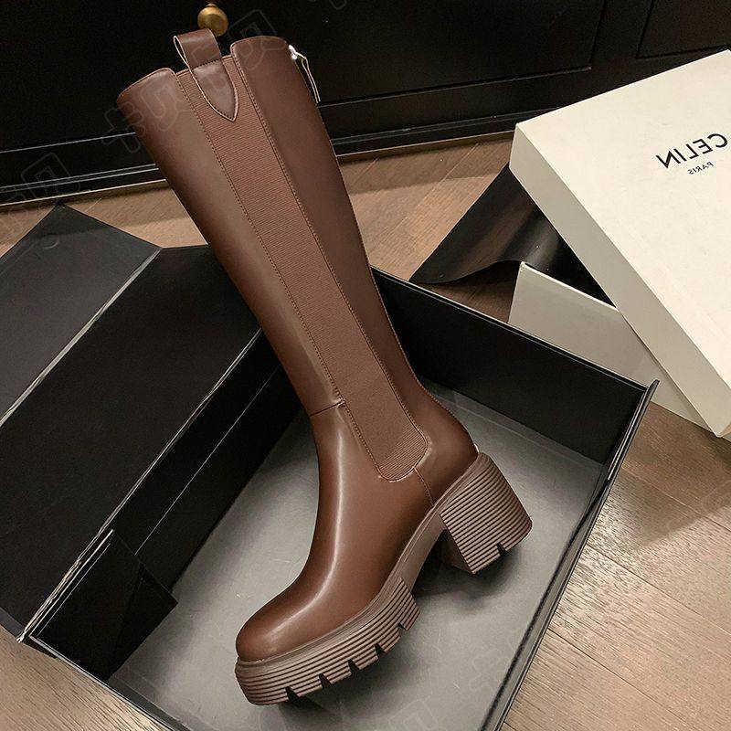 春秋隐形内能高10CM头层牛皮松紧长筒瘦腿后拉链百搭西部骑士靴女,淘宝优惠券,粉丝福利购,淘宝优惠卷