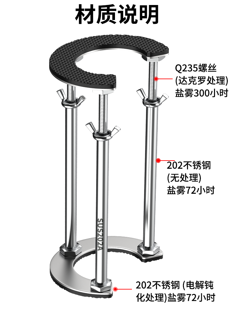 洗手盆洗脸洗菜盆面盆不锈钢厨房水槽托架固托台下盆支撑架杆支架 - 图3