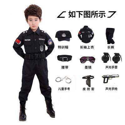 儿童特种兵野战军套装男童军装cos警察小特警幼儿园角色扮演衣服 - 图0