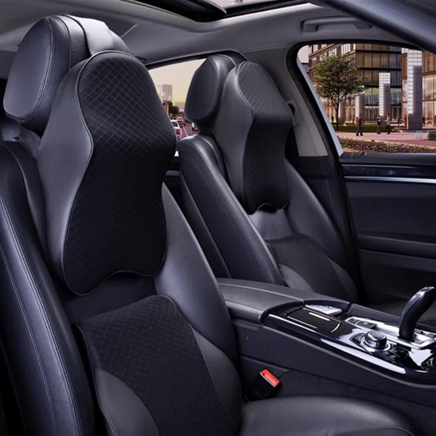 汽车头枕护颈枕靠枕车用枕头车载头枕颈枕四季车内用品记忆棉腰靠 - 图2