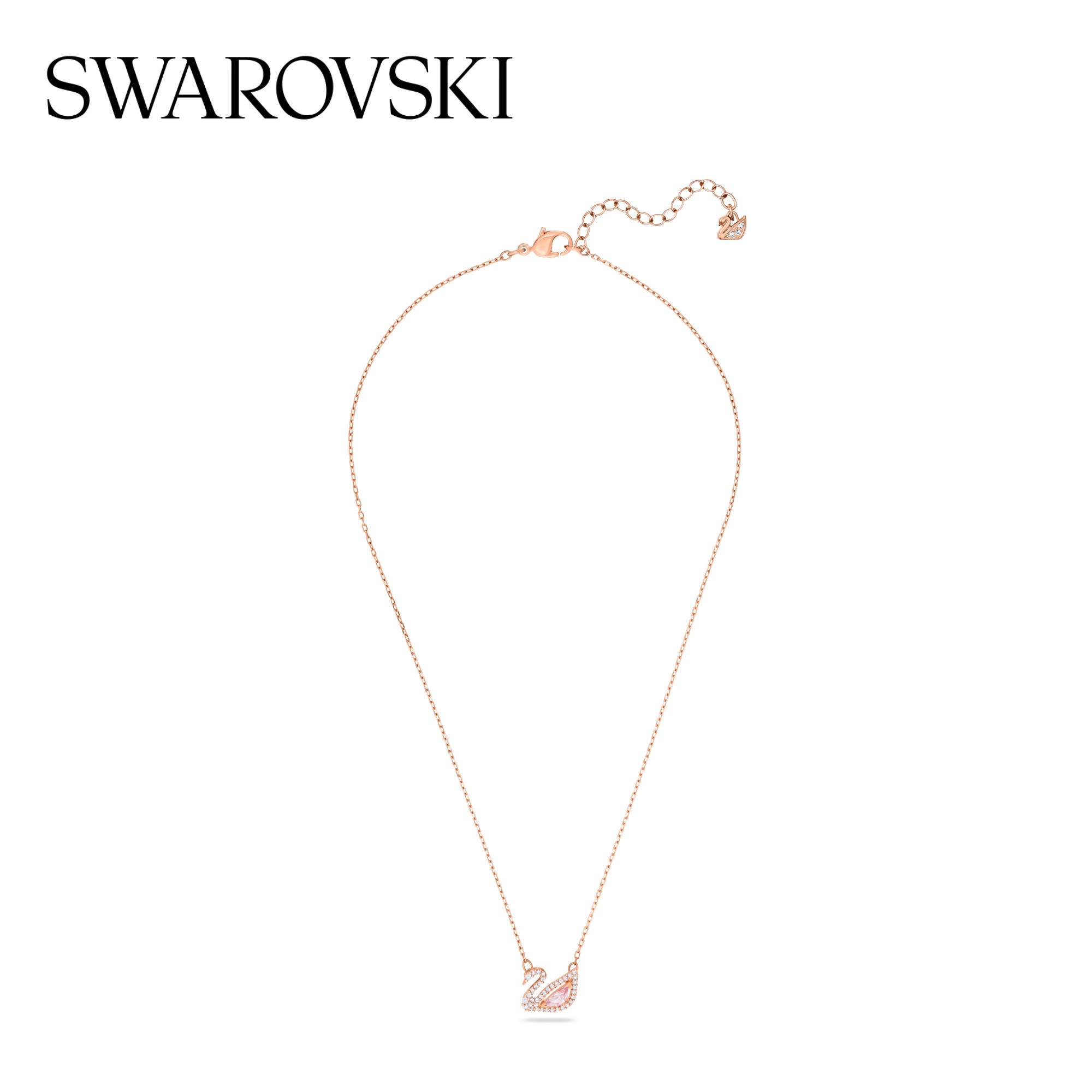 【618抢先购】施华洛世奇Swan项链天鹅吊坠饰品锁骨链仿水晶