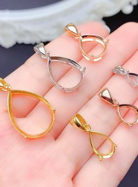 925银吊坠空托水滴多规格4*6/5*7/7*9/10*12/13*18/15*20*16*22mm