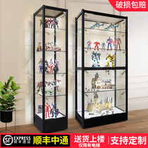 Hand Office Display Cabinet Glass Cabinet Transparent Gift Cosmetics Prize Model Display Case Small Lego High Display Cabinet Home