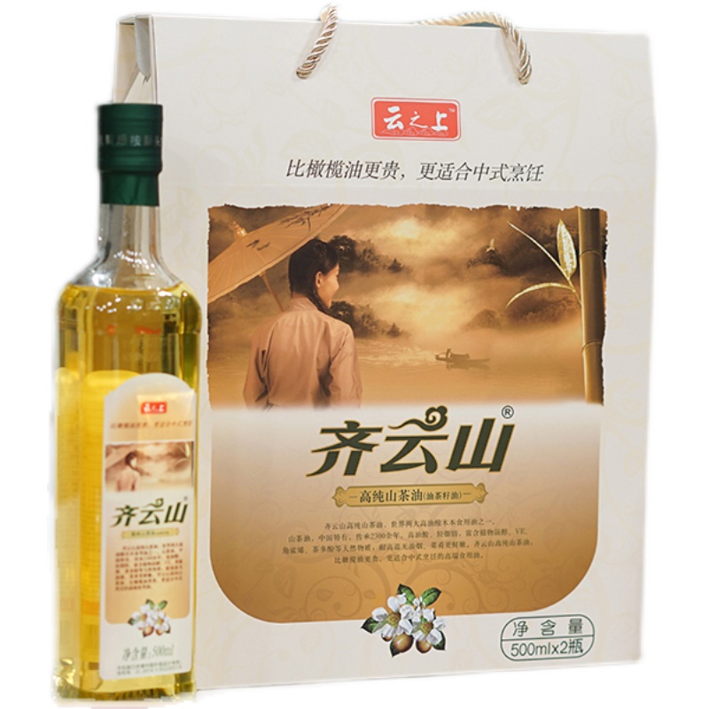 年货礼盒齐云山高纯山茶油500ml*2浸出江西纯正土茶油野生茶籽油-图3