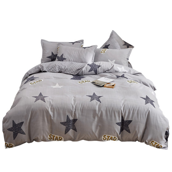 100% cotton brushed 100% cotton bed sheet four piece set thickened quilt cover