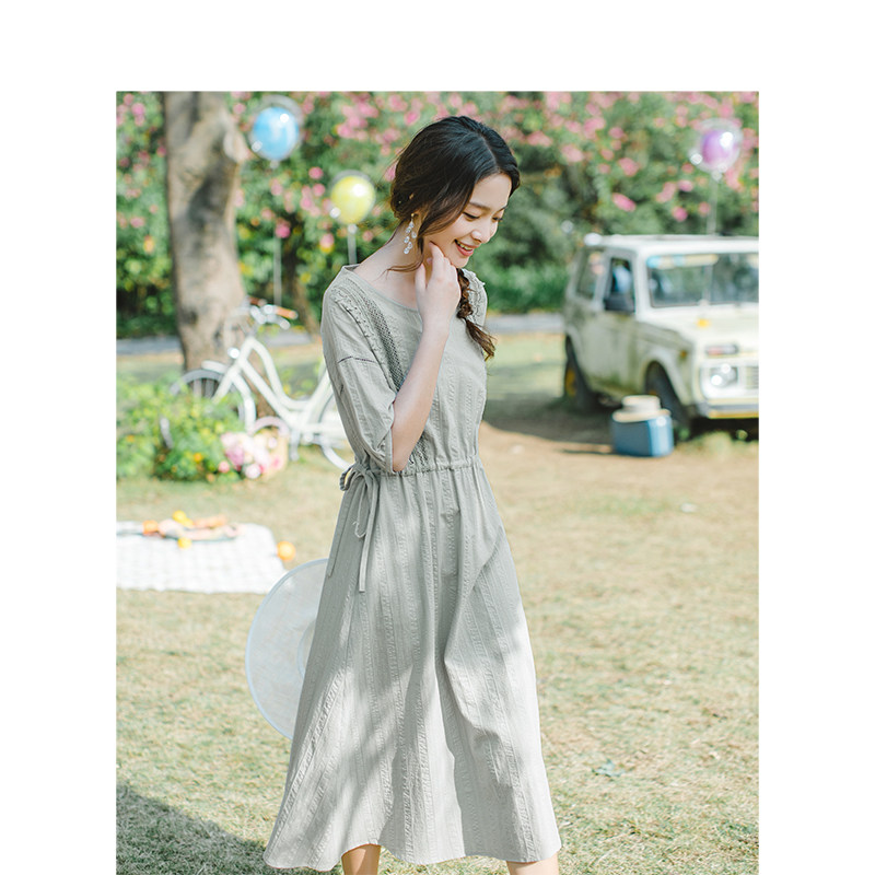 茵蔓夏装新款小清新收腰显瘦连衣裙 inman自营店连衣裙