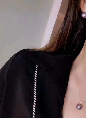 14-15mm蓝莓紫珍珠戴妃款贝珠单珠吊坠DZB310314