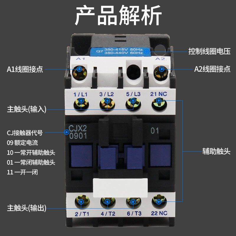 交流接触器220VCJX2-0910 LC1D12 32 6511 95三相24V1810接触器 - 图0