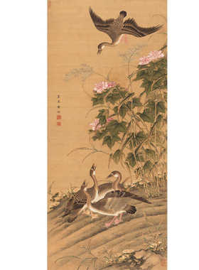 清胡湄玉堂富贵图卷轴挂画画芯