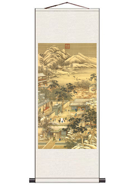 十二月令十二月画芯卷轴挂画