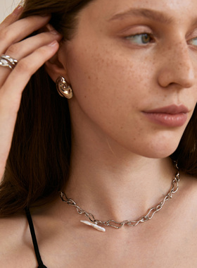 monSecret水纹项链女s925