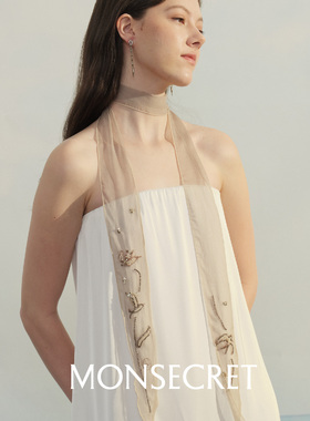 MONSECRET飞鸟钉珠飘带多用项链