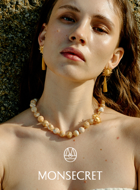 MONSECRET艳阳珠链天然贝母项链2024年高级感轻奢小众18k金锁骨链