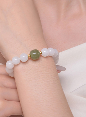 碧血丹心天然和田玉白玉手串