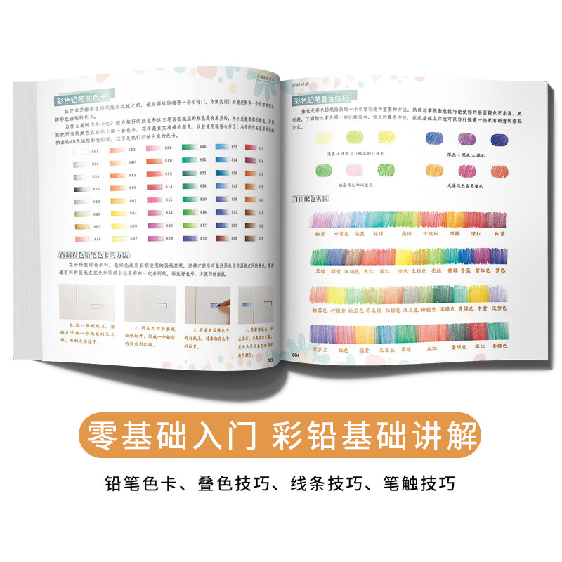 彩铅画合集7册装 彩色铅笔风景花卉漫画人物动物花鸟多肉儿童手绘涂色教程书基础入门美术绘画超写实自学教材动漫卡通技法临摹书籍