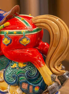 新年马年国潮陶瓷马摆件礼盒
