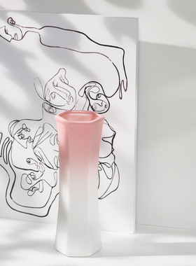 渐变粉北欧手工陶瓷花瓶