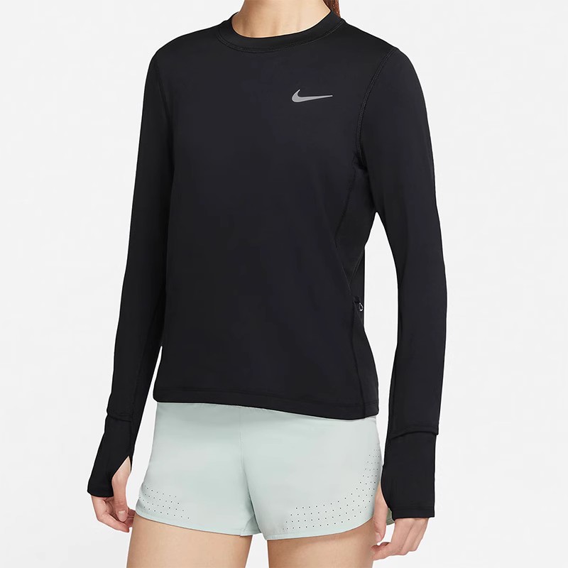 Nike耐克跑步衣服女秋季运动休闲健身训练速干长袖可放手机CU3278